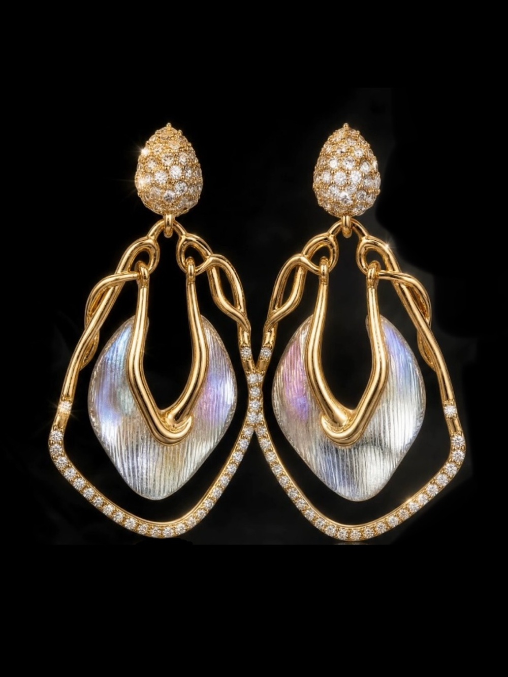 Alexis Bittar Crystal Lucite Dangle Earrings (NWOT)
